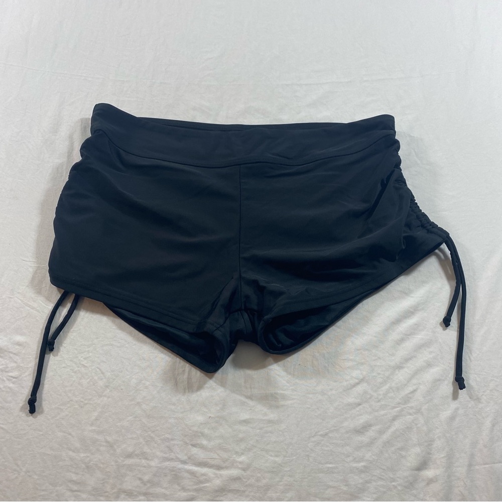 Black Athletic Shorts with Stretchy Fit and Wide Waistband bikini